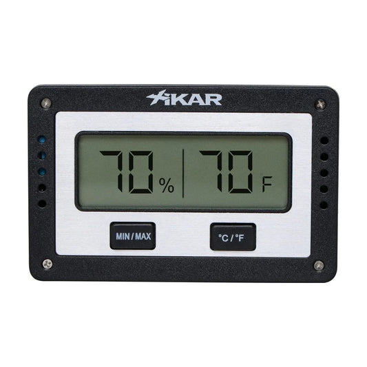 Rectangular Digital Hygrometer, Black & Silver