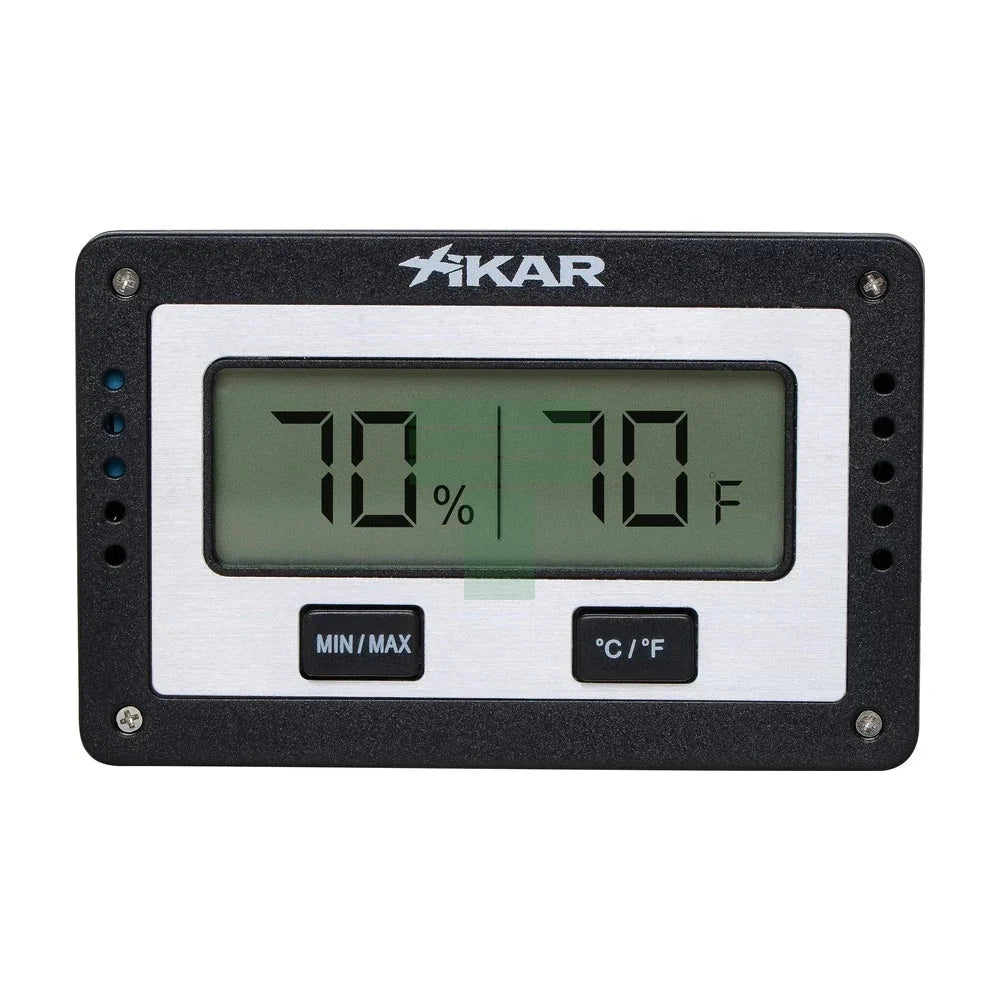 Rectangular Digital Hygrometer, Black & Silver
