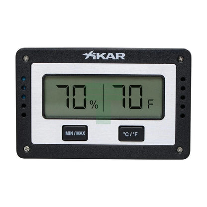 Rectangular Digital Hygrometer, Black & Silver