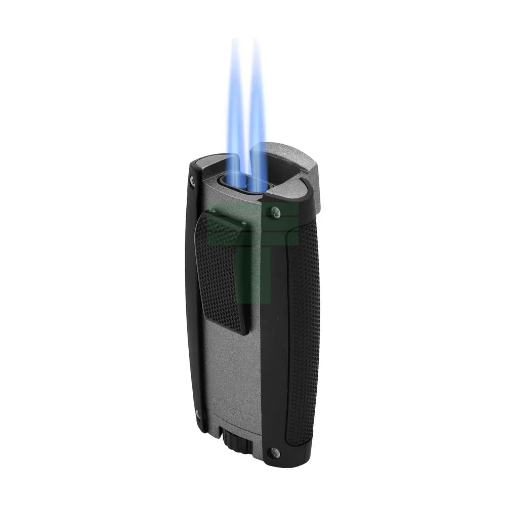 Turismo Double Torch Lighter, Matte Gray