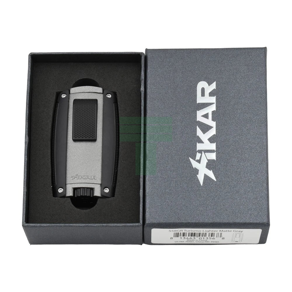 Turismo Double Torch Lighter, Matte Gray