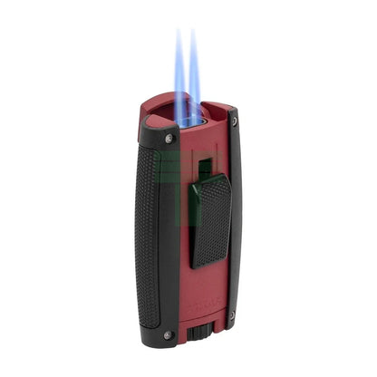 Turismo Double Torch Lighter, Matte Red