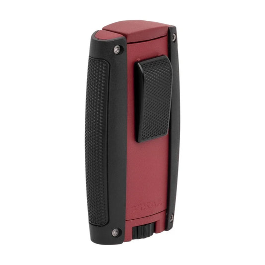 Turismo Double Torch Lighter, Matte Red