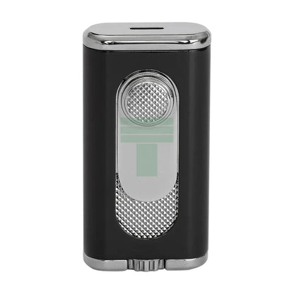Verano Flat Flame Lighter, Wind Resistant, Black