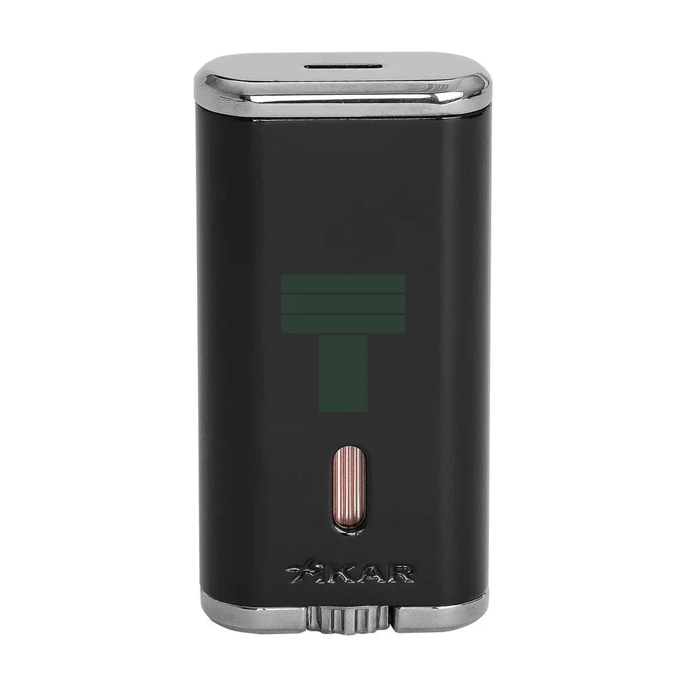 Verano Flat Flame Lighter, Wind Resistant, Black