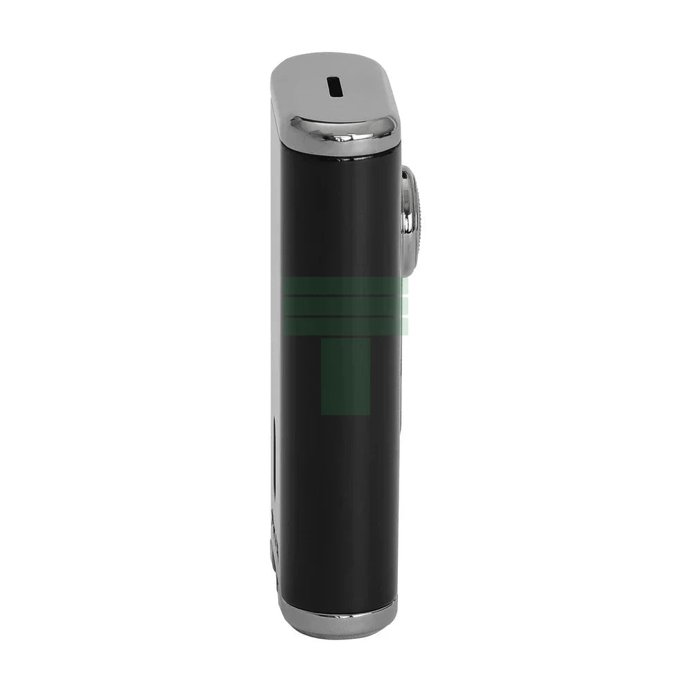 Verano Flat Flame Lighter, Wind Resistant, Black