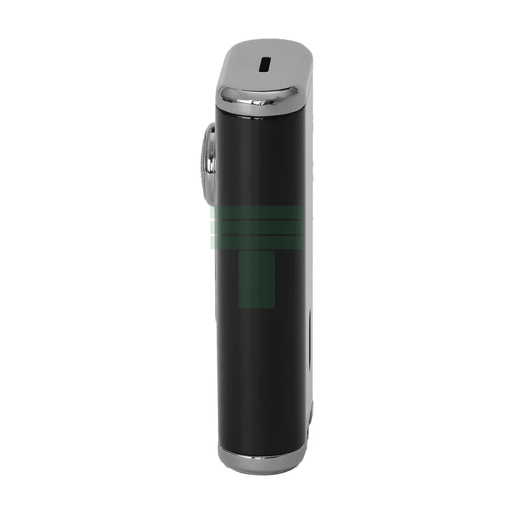 Verano Flat Flame Lighter, Wind Resistant, Black