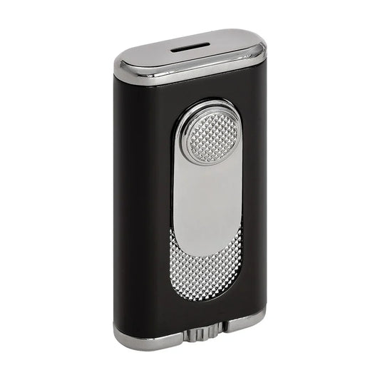 Verano Flat Flame Lighter, Wind Resistant, Black