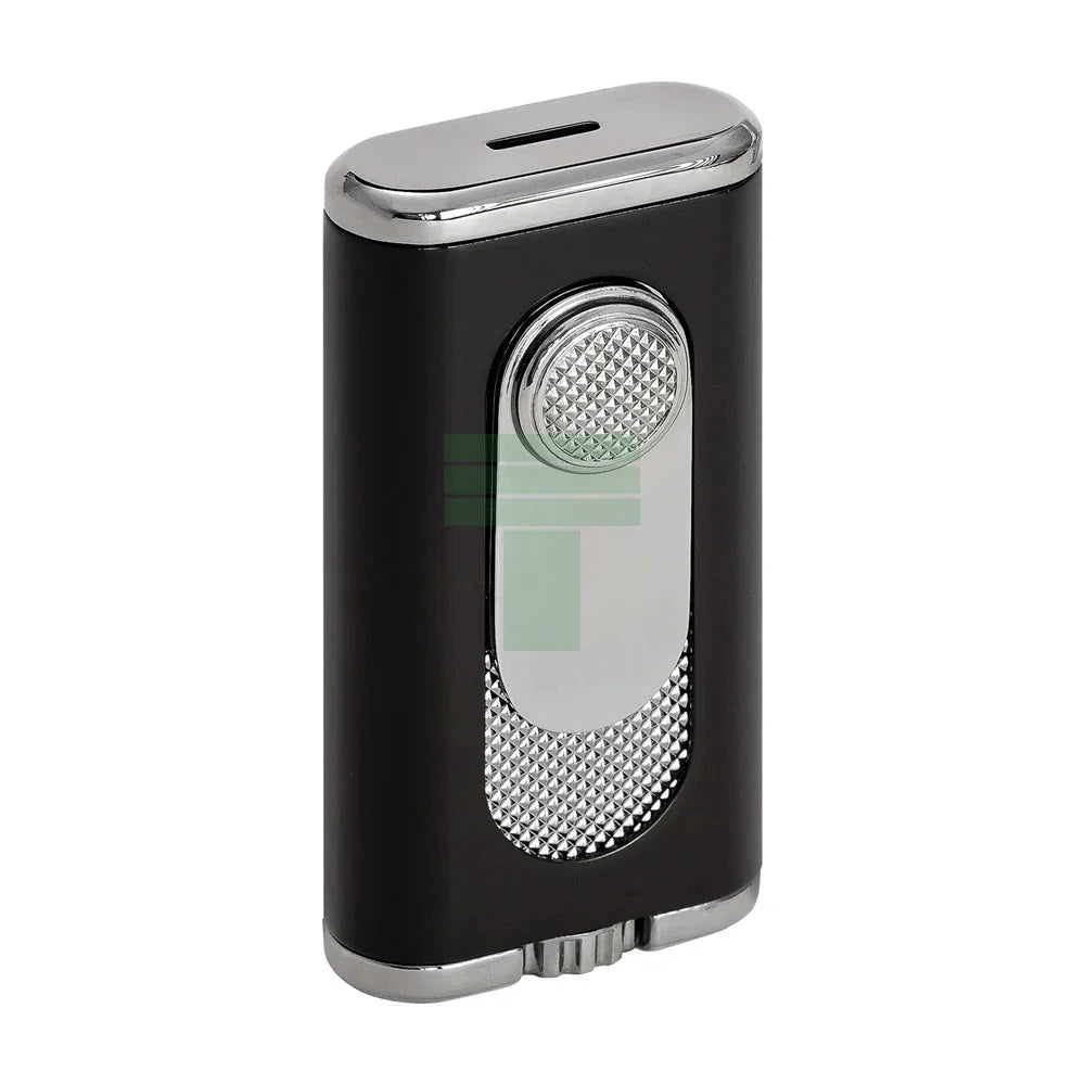 Verano Flat Flame Lighter, Wind Resistant, Black