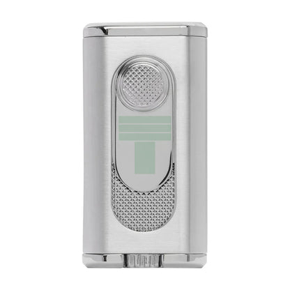 Verano Flat Flame Lighter, Wind Resistant, Silver