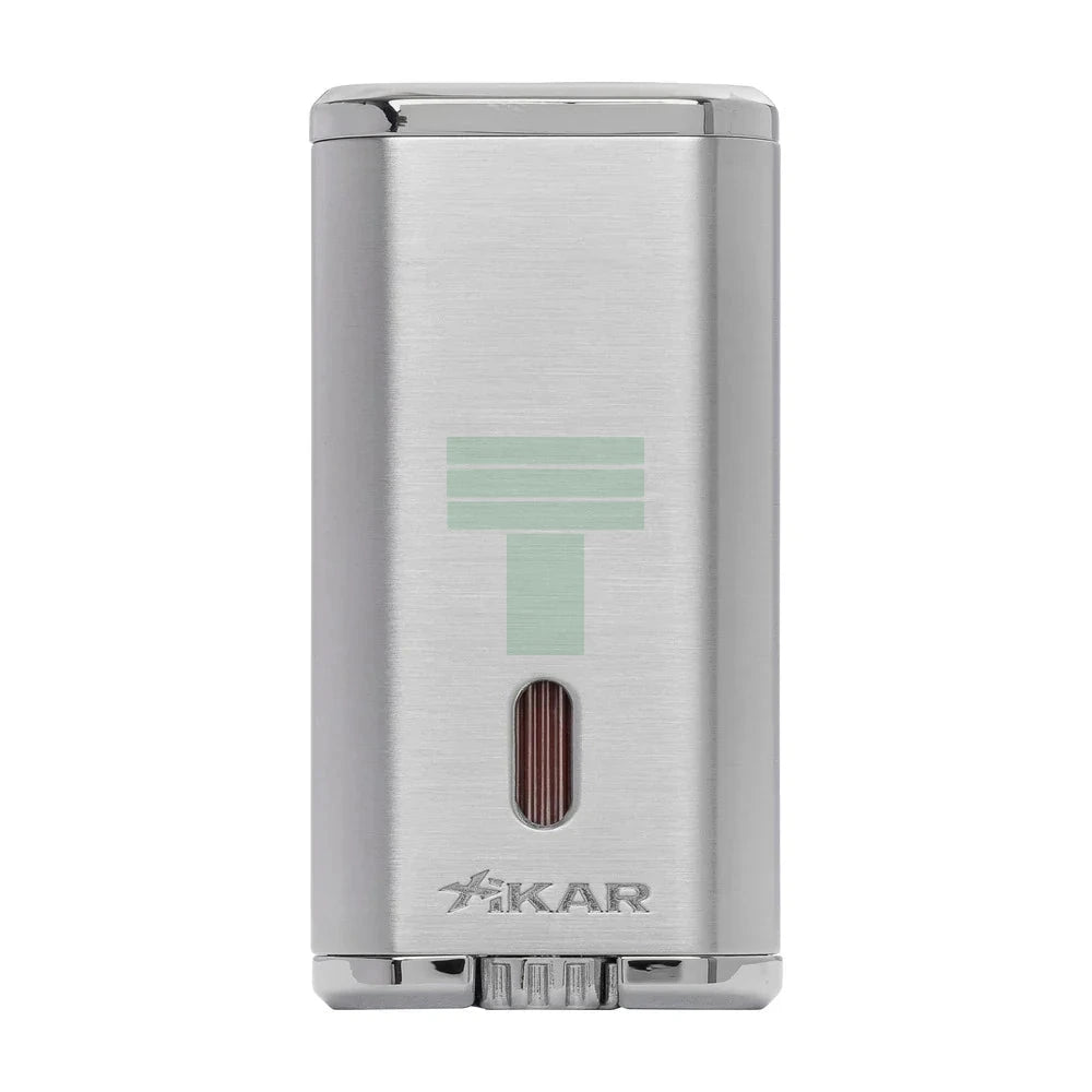 Verano Flat Flame Lighter, Wind Resistant, Silver