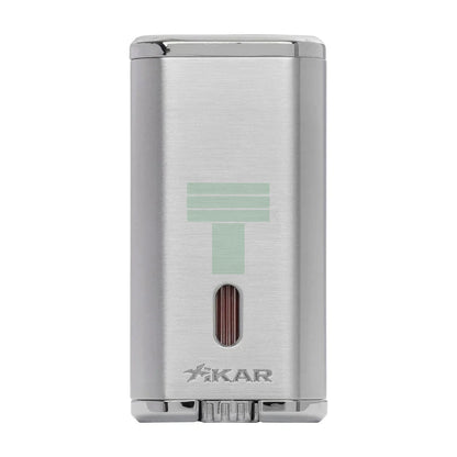 Verano Flat Flame Lighter, Wind Resistant, Silver
