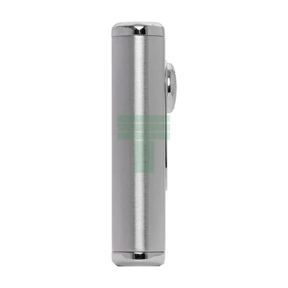 Verano Flat Flame Lighter, Wind Resistant, Silver