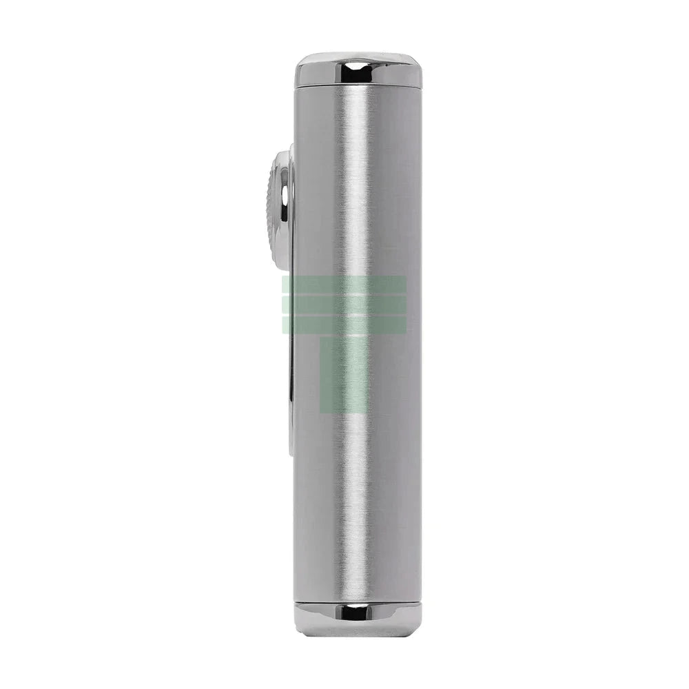 Verano Flat Flame Lighter, Wind Resistant, Silver