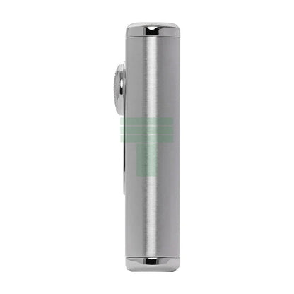 Verano Flat Flame Lighter, Wind Resistant, Silver