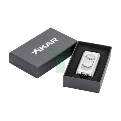 Verano Flat Flame Lighter, Wind Resistant, Silver