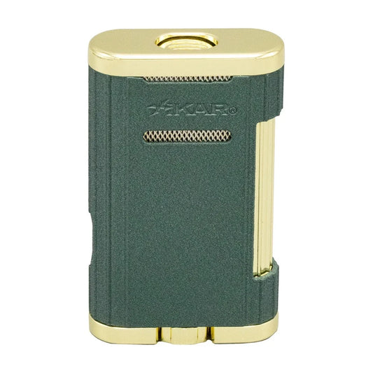 Xikar Allume 3 Triple Jet Lighter - Green & Gold