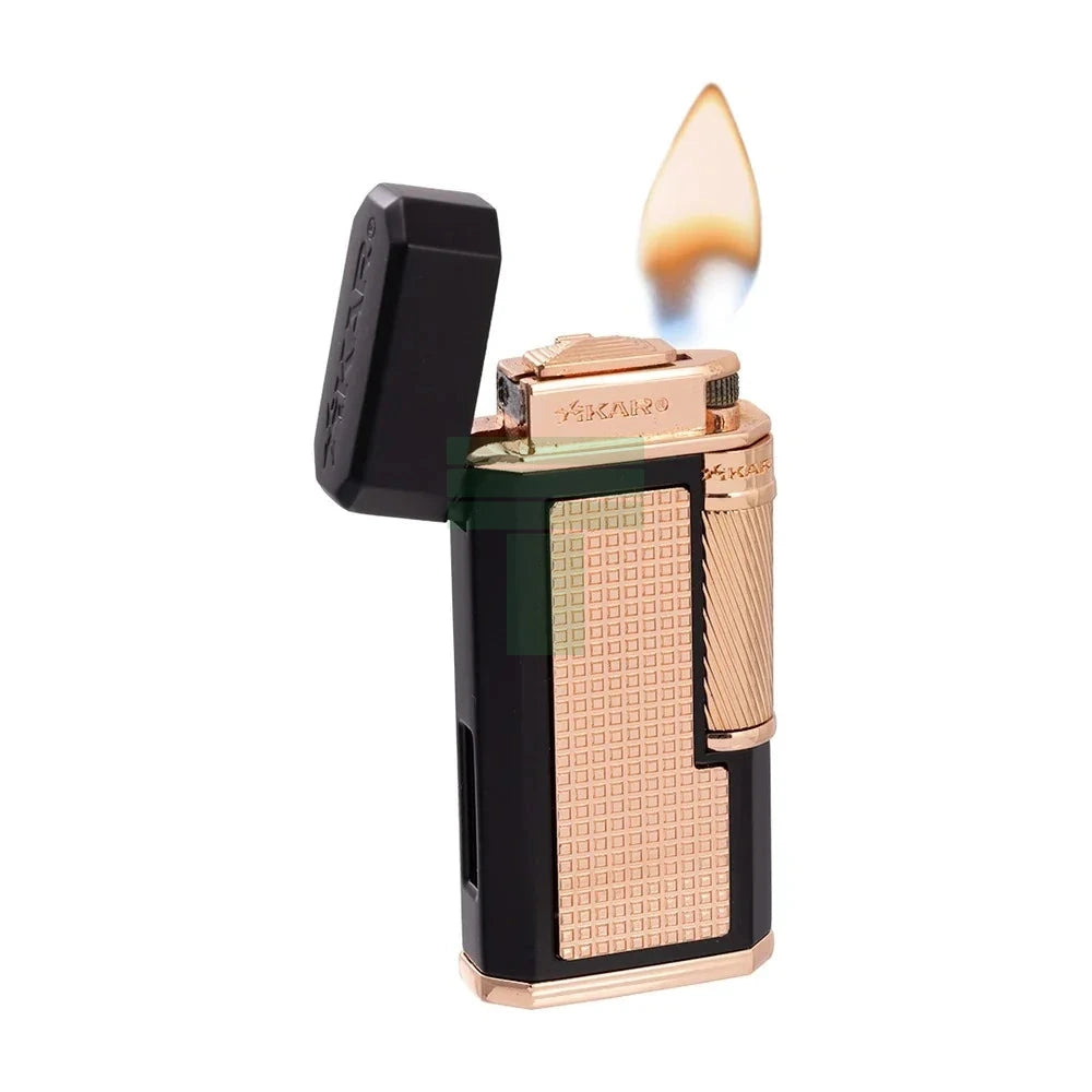 Xikar Ardore Lighter, Xi-615Bkrs Double Soft Flame, Black & Rose