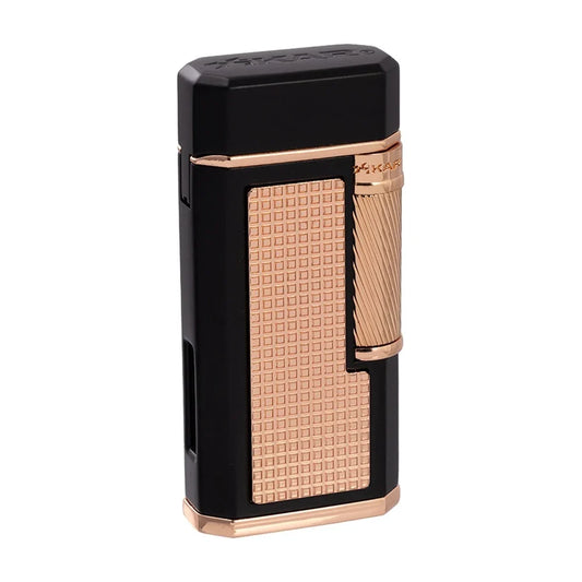Xikar Ardore Lighter, Xi-615Bkrs Double Soft Flame, Black & Rose