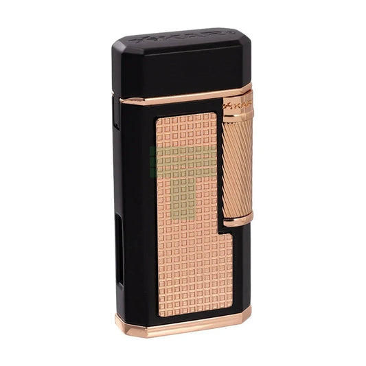 Xikar Ardore Lighter, Xi-615Bkrs Double Soft Flame, Black & Rose