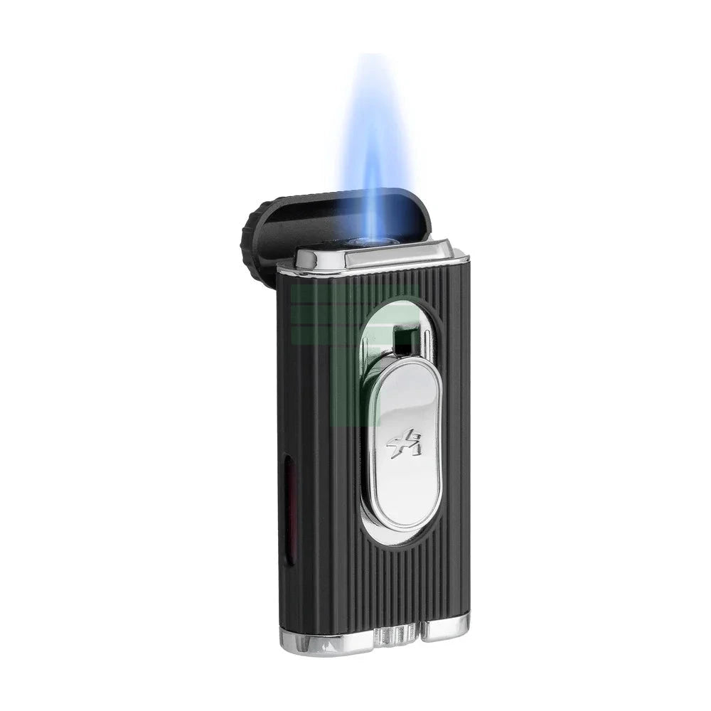 Xikar Hedron Lighter, Xkhd-1000 Hybrid Jet/Soft Flame Black & Chrome