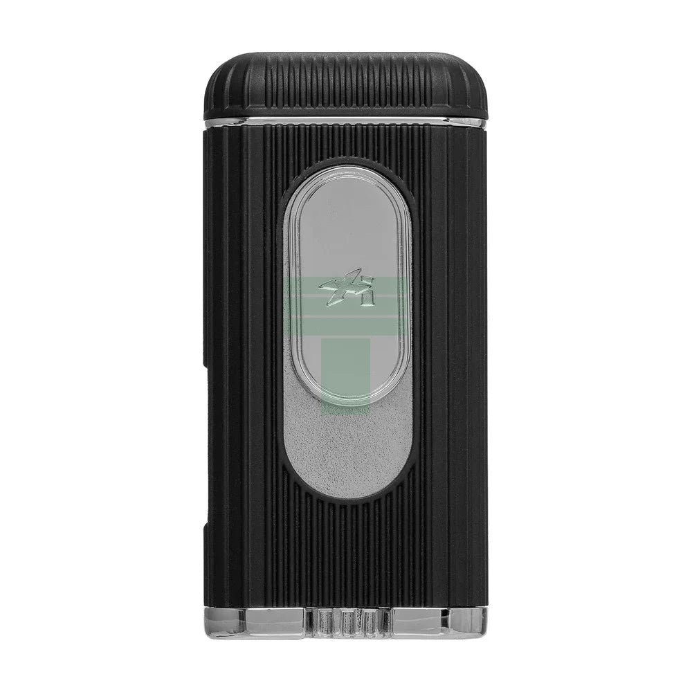 Xikar Hedron Lighter, Xkhd-1000 Hybrid Jet/Soft Flame Black & Chrome