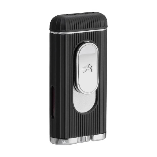 Xikar Hedron Lighter, Xkhd-1000 Hybrid Jet/Soft Flame Black & Chrome
