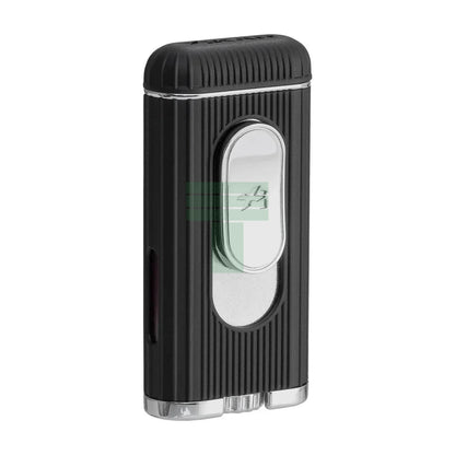 Xikar Hedron Lighter, Xkhd-1000 Hybrid Jet/Soft Flame Black & Chrome