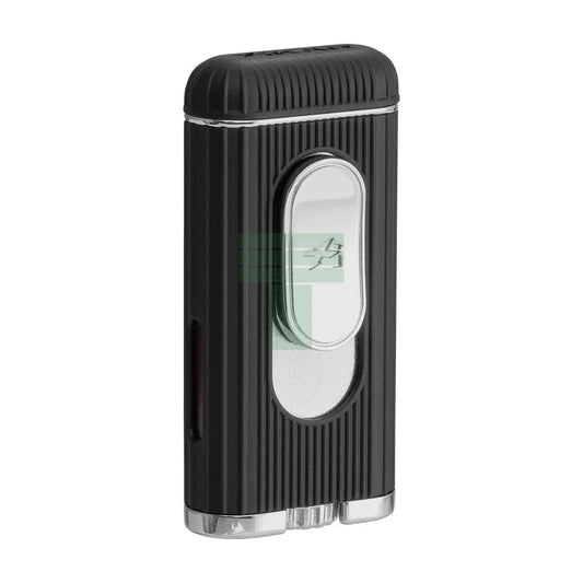 Xikar Hedron Lighter, Xkhd-1000 Hybrid Jet/Soft Flame Black & Chrome