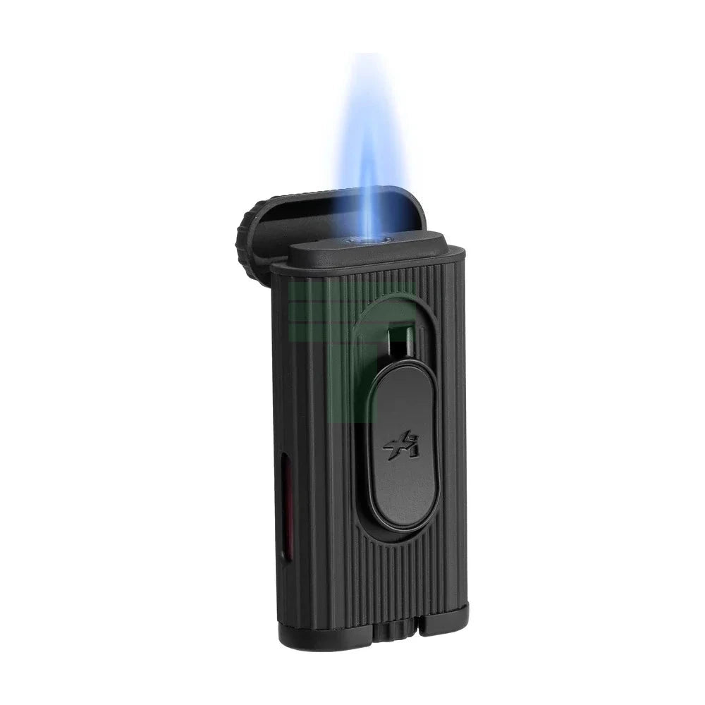 Xikar Hedron Lighter, Xkhd-1001 Hybrid Jet/Soft Flame Black