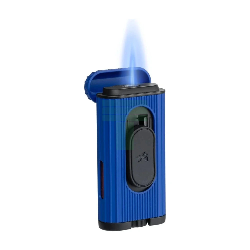 Xikar Hedron Lighter, Xkhd-1002 Hybrid Jet/Soft Flame Blue & Black