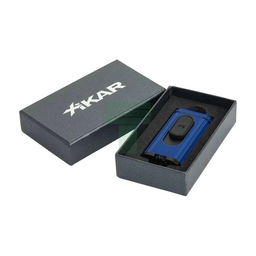 Xikar Hedron Lighter, Xkhd-1002 Hybrid Jet/Soft Flame Blue & Black