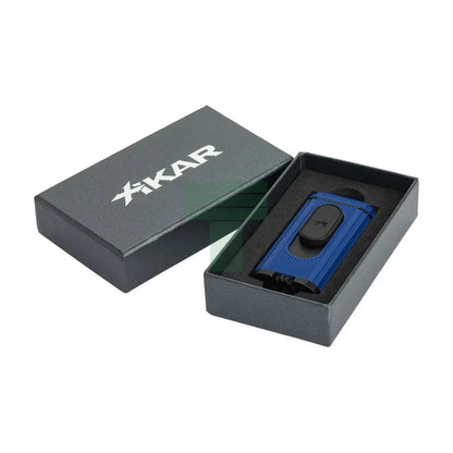 Xikar Hedron Lighter, Xkhd-1002 Hybrid Jet/Soft Flame Blue & Black