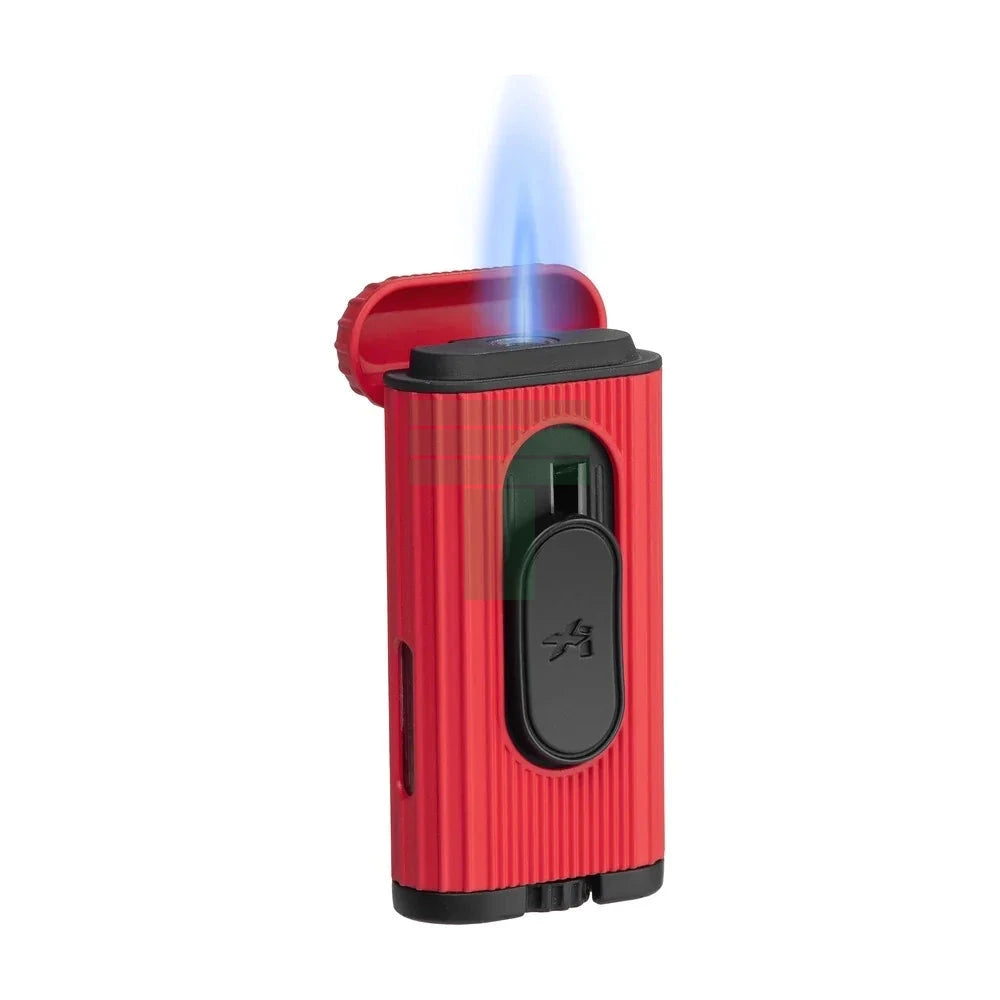 Xikar Hedron Lighter, Xkhd-1003 Hybrid Jet/Soft Flame Red & Black