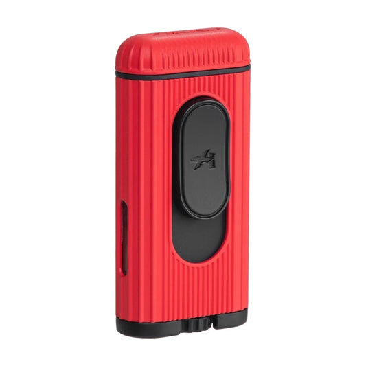 Xikar Hedron Lighter, Xkhd-1003 Hybrid Jet/Soft Flame Red & Black