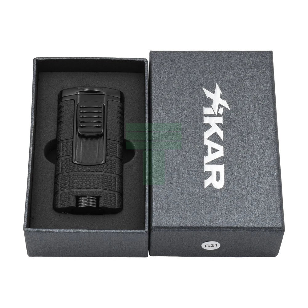 Xikar Tactical Triple Jet Lighter, Black/Black